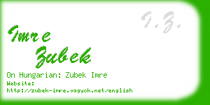 imre zubek business card